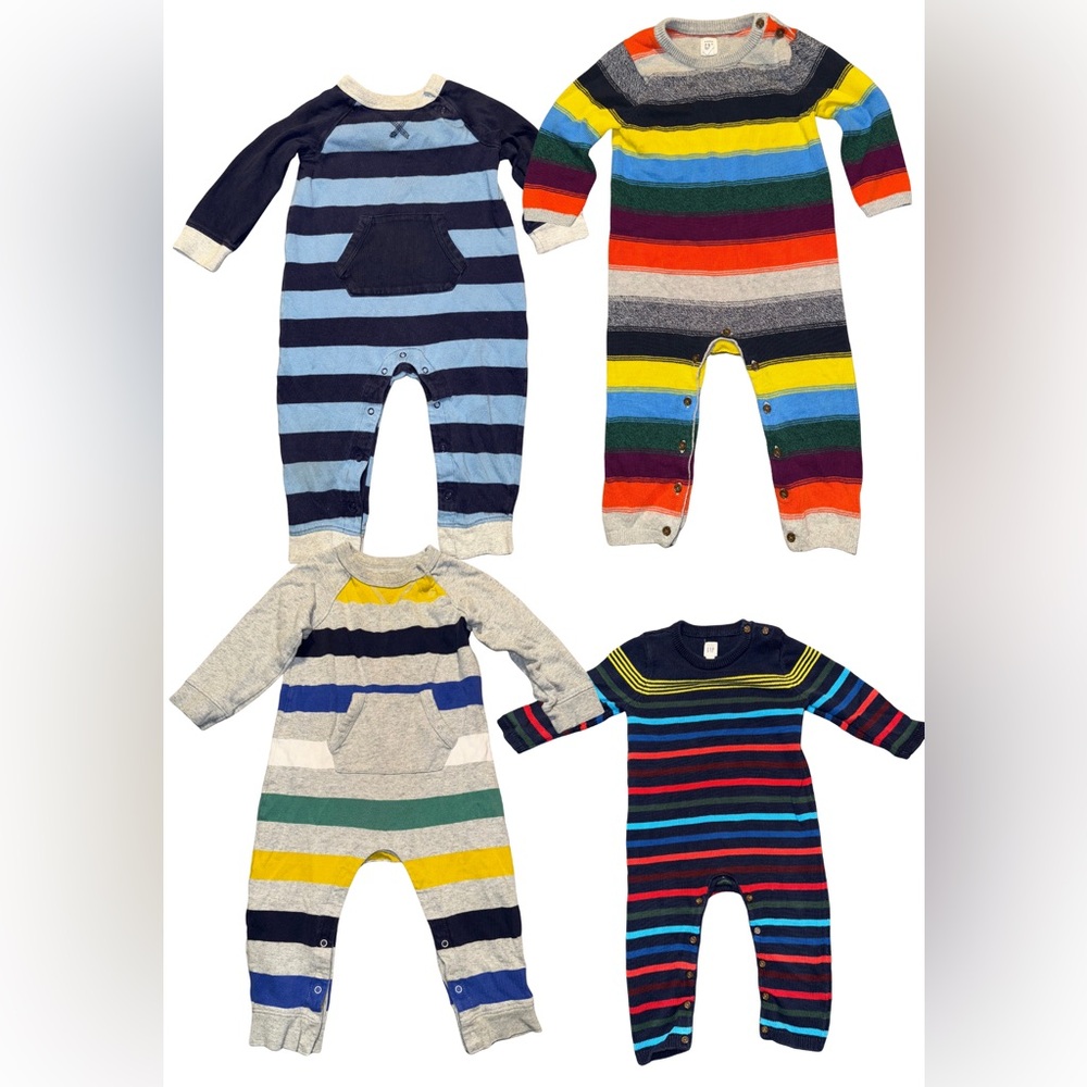 Baby GAP Multicolor Striped Kids Footies 100% Cotton 18-24 Months